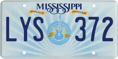 MS license plate LYS372