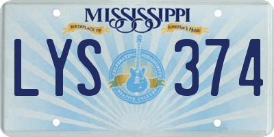 MS license plate LYS374