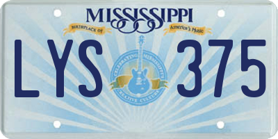 MS license plate LYS375