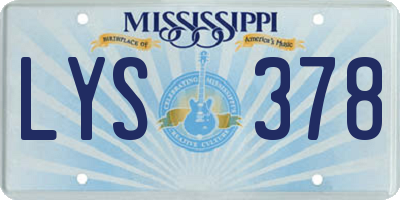 MS license plate LYS378