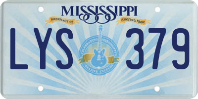 MS license plate LYS379
