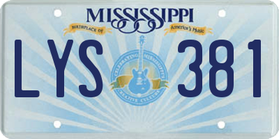 MS license plate LYS381