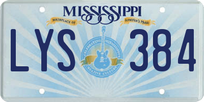 MS license plate LYS384