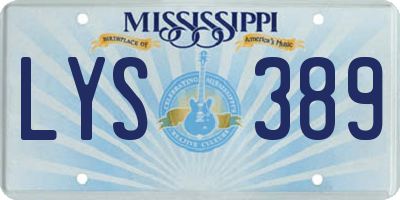 MS license plate LYS389