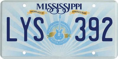 MS license plate LYS392