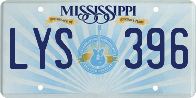 MS license plate LYS396
