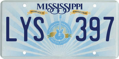 MS license plate LYS397