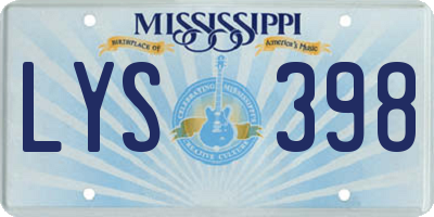 MS license plate LYS398