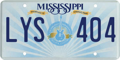 MS license plate LYS404
