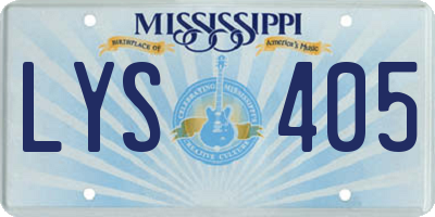 MS license plate LYS405