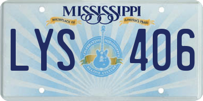 MS license plate LYS406