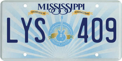 MS license plate LYS409
