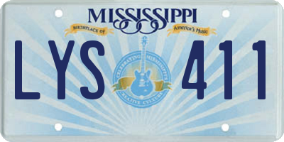 MS license plate LYS411