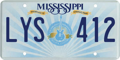 MS license plate LYS412