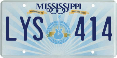MS license plate LYS414