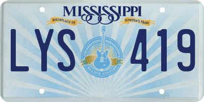 MS license plate LYS419