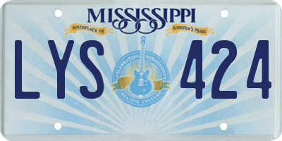 MS license plate LYS424