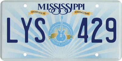 MS license plate LYS429