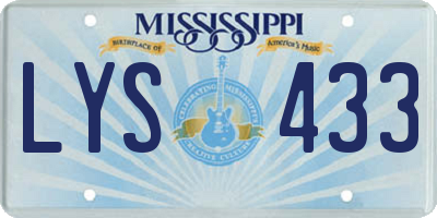 MS license plate LYS433
