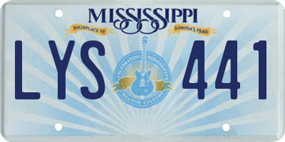 MS license plate LYS441