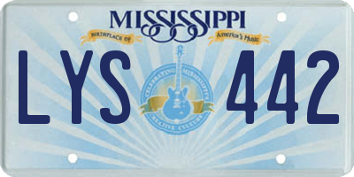 MS license plate LYS442