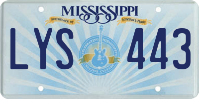 MS license plate LYS443