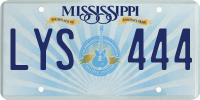 MS license plate LYS444