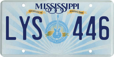 MS license plate LYS446