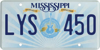 MS license plate LYS450