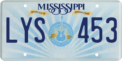 MS license plate LYS453