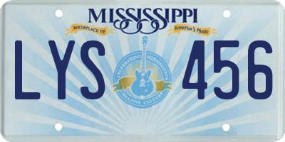MS license plate LYS456
