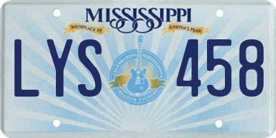 MS license plate LYS458