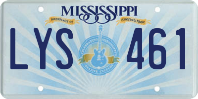 MS license plate LYS461