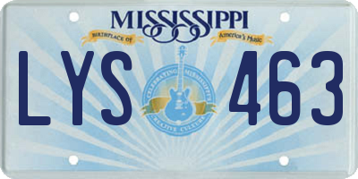 MS license plate LYS463