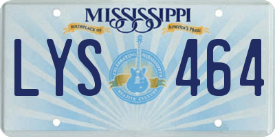 MS license plate LYS464
