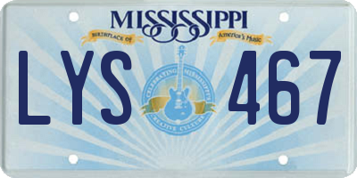 MS license plate LYS467