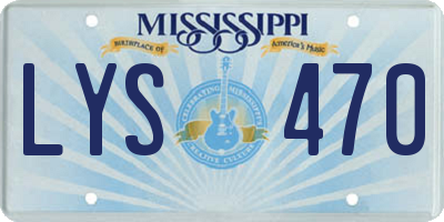 MS license plate LYS470