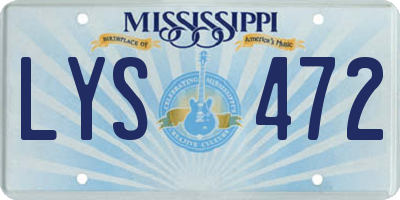 MS license plate LYS472