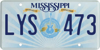 MS license plate LYS473