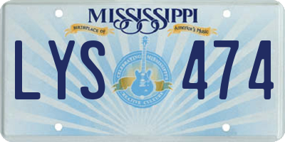 MS license plate LYS474