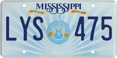 MS license plate LYS475