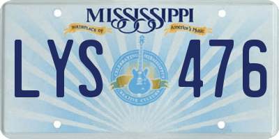 MS license plate LYS476