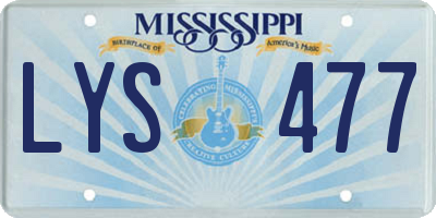 MS license plate LYS477