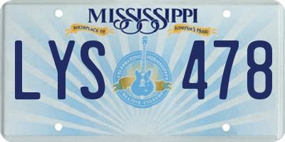 MS license plate LYS478