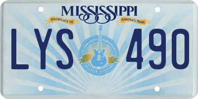 MS license plate LYS490