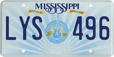 MS license plate LYS496