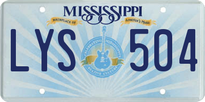 MS license plate LYS504