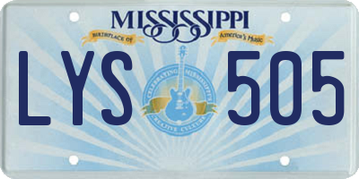 MS license plate LYS505