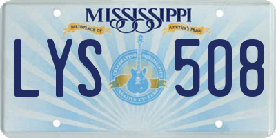 MS license plate LYS508