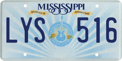 MS license plate LYS516